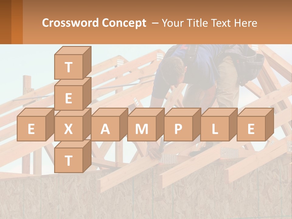 A Man Working On A Roof With A Hammer PowerPoint Template