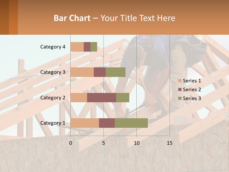 A Man Working On A Roof With A Hammer PowerPoint Template