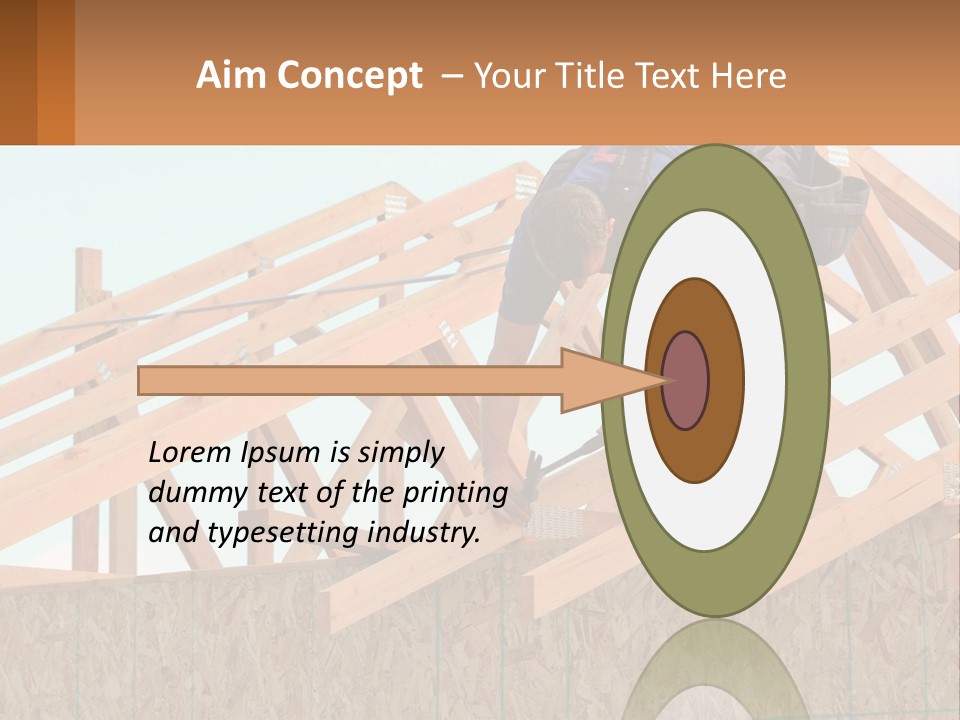 A Man Working On A Roof With A Hammer PowerPoint Template