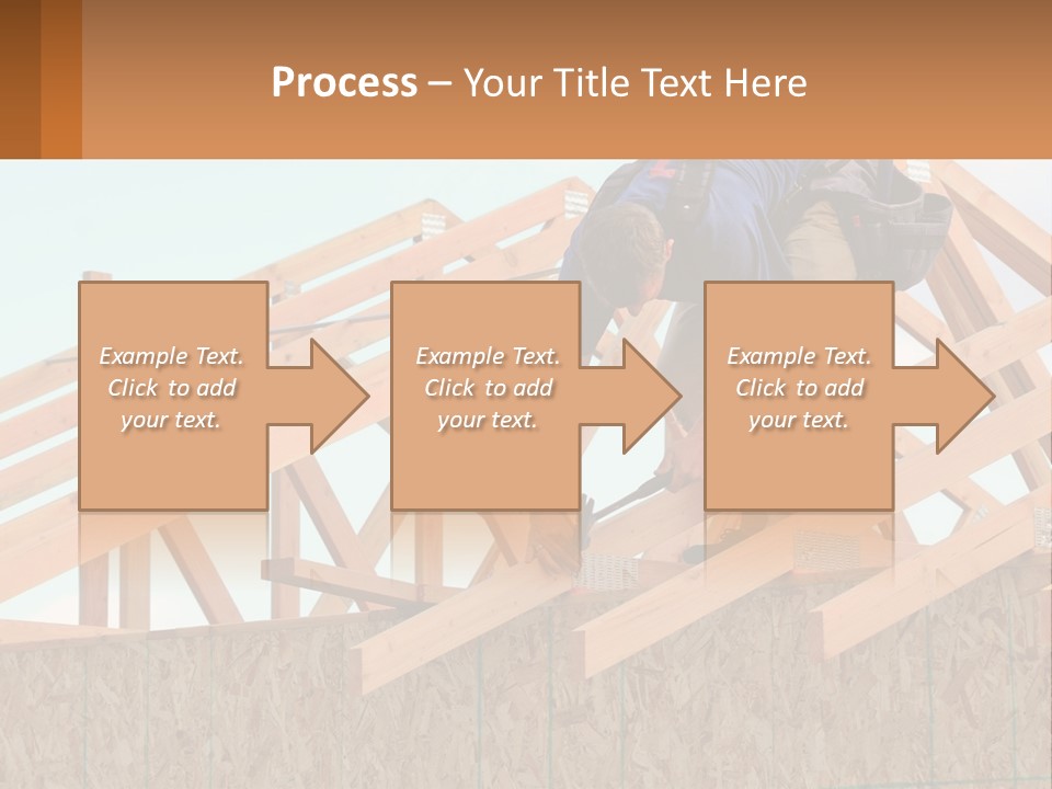 A Man Working On A Roof With A Hammer PowerPoint Template