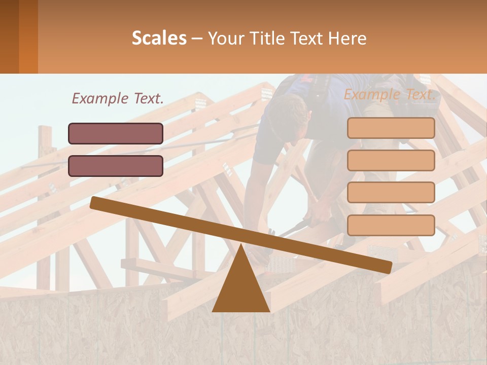 A Man Working On A Roof With A Hammer PowerPoint Template