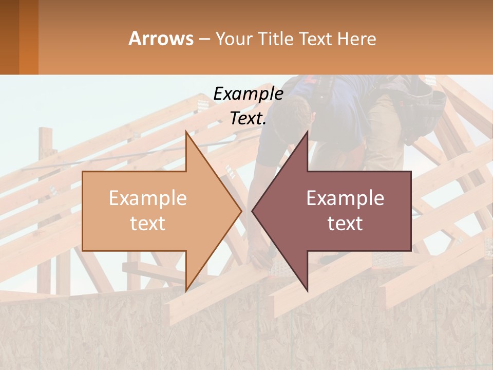 A Man Working On A Roof With A Hammer PowerPoint Template