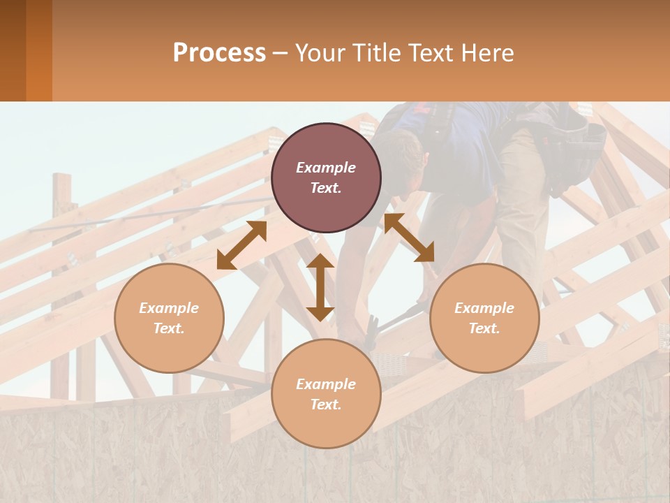 A Man Working On A Roof With A Hammer PowerPoint Template