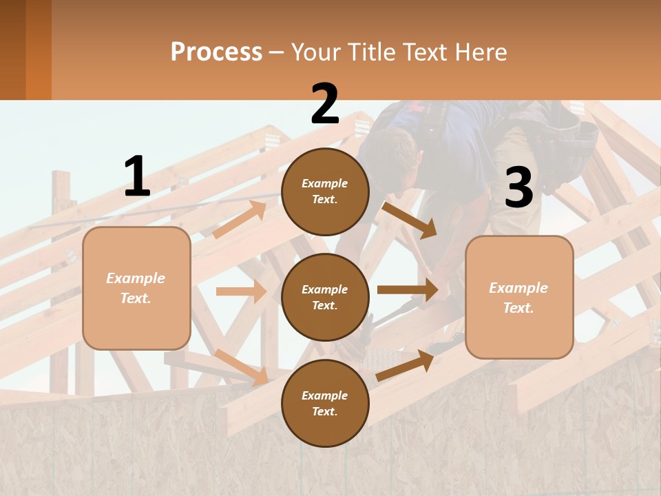 A Man Working On A Roof With A Hammer PowerPoint Template