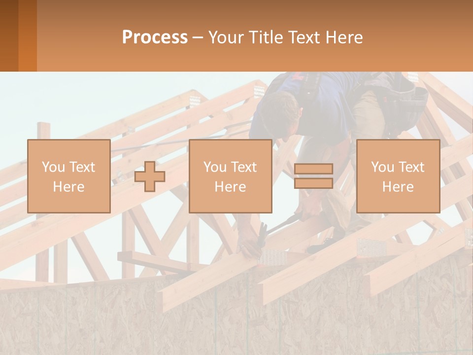 A Man Working On A Roof With A Hammer PowerPoint Template