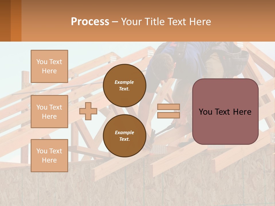 A Man Working On A Roof With A Hammer PowerPoint Template