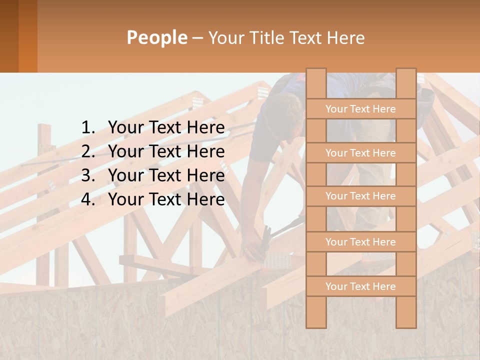 A Man Working On A Roof With A Hammer PowerPoint Template