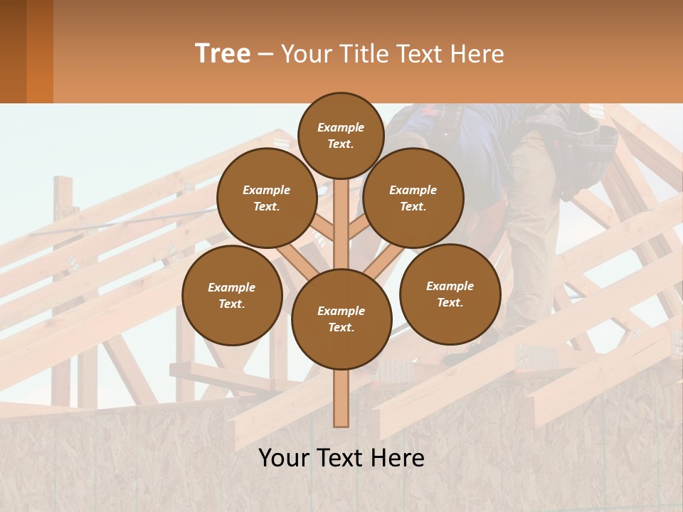 A Man Working On A Roof With A Hammer PowerPoint Template
