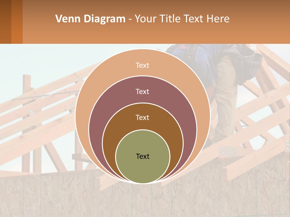A Man Working On A Roof With A Hammer PowerPoint Template