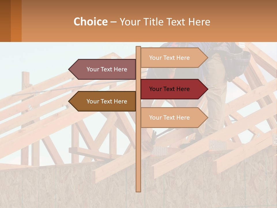 A Man Working On A Roof With A Hammer PowerPoint Template