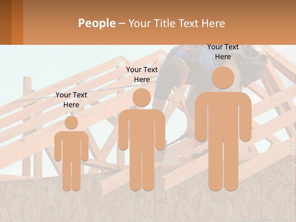 A Man Working On A Roof With A Hammer PowerPoint Template