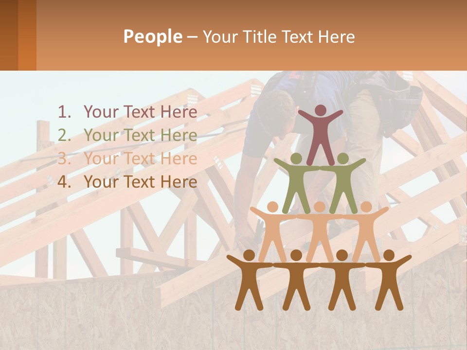 A Man Working On A Roof With A Hammer PowerPoint Template