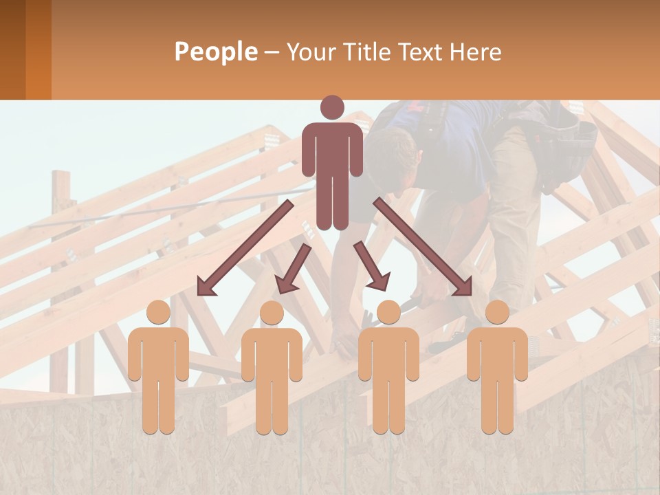 A Man Working On A Roof With A Hammer PowerPoint Template