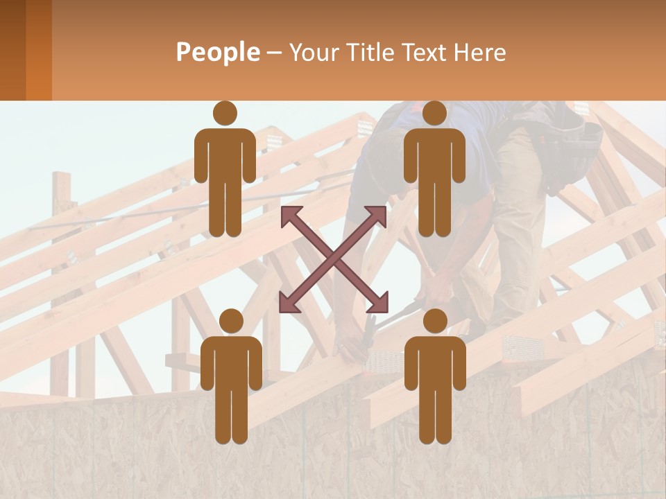 A Man Working On A Roof With A Hammer PowerPoint Template