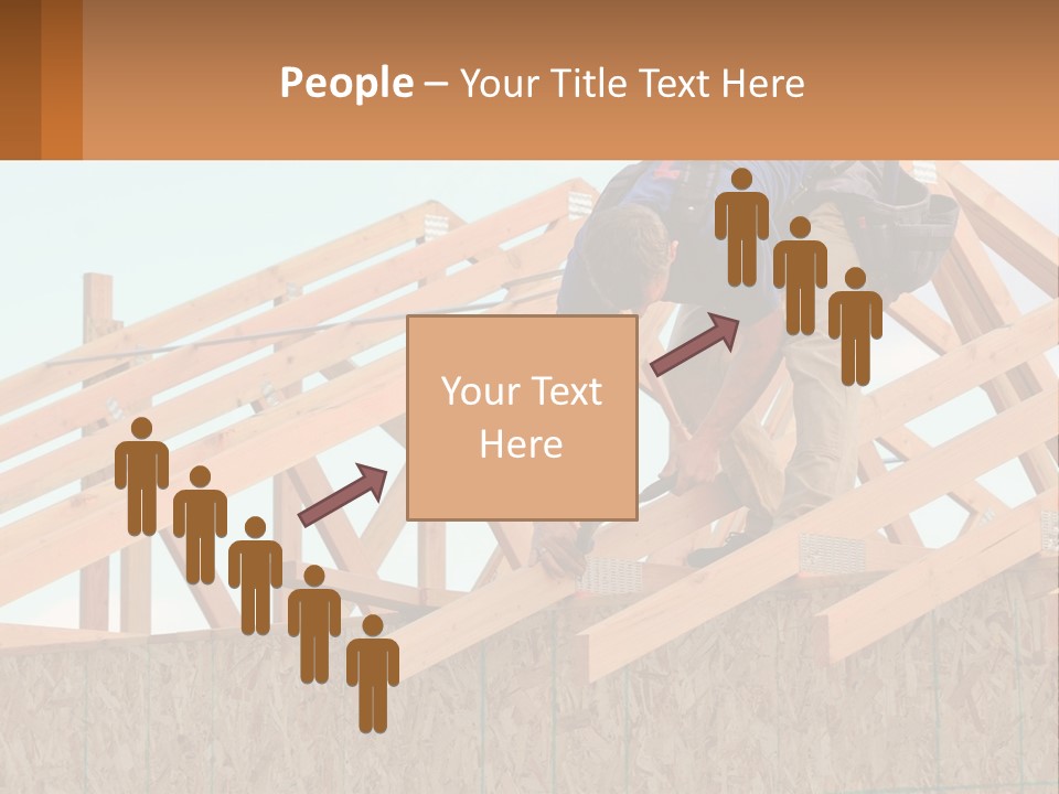 A Man Working On A Roof With A Hammer PowerPoint Template