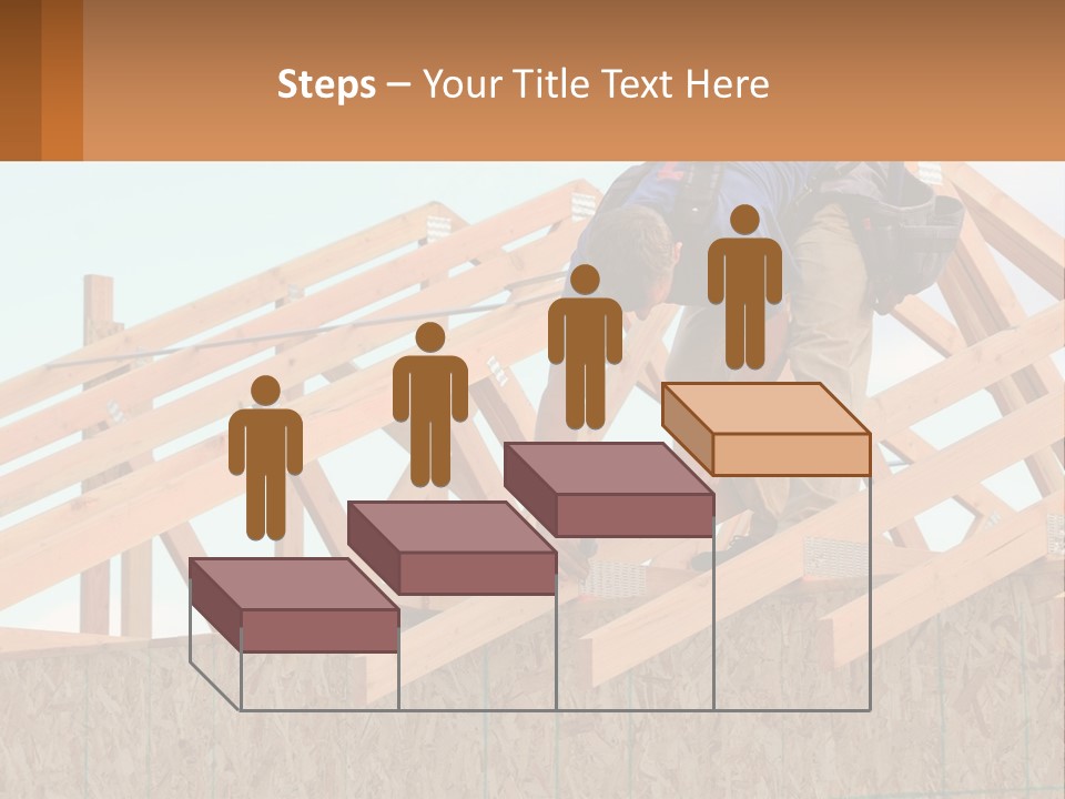 A Man Working On A Roof With A Hammer PowerPoint Template
