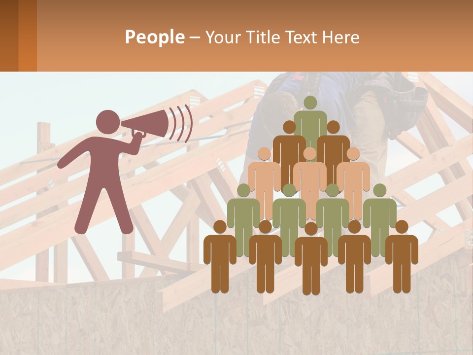 A Man Working On A Roof With A Hammer PowerPoint Template