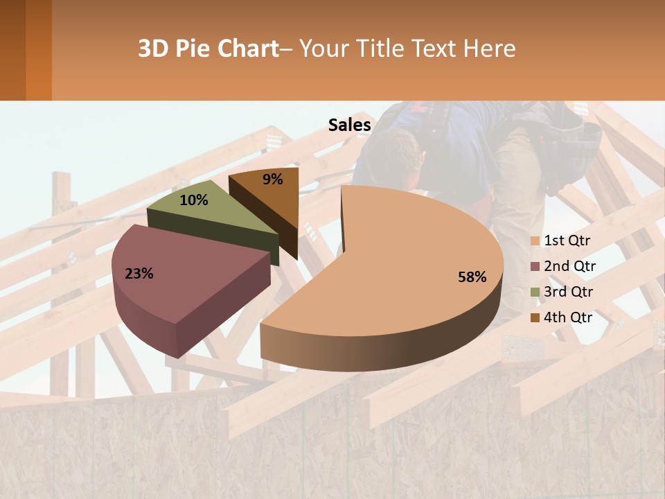 A Man Working On A Roof With A Hammer PowerPoint Template