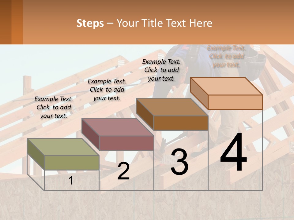A Man Working On A Roof With A Hammer PowerPoint Template