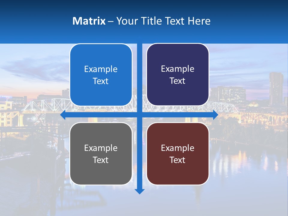 A City Skyline With A Bridge In The Foreground PowerPoint Template