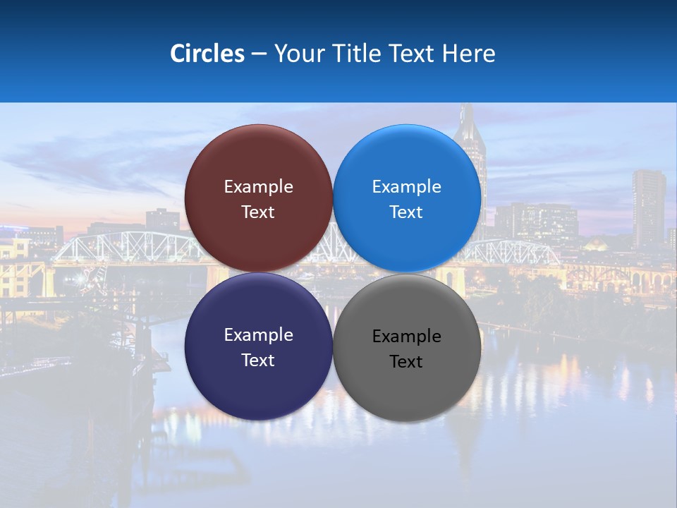 A City Skyline With A Bridge In The Foreground PowerPoint Template