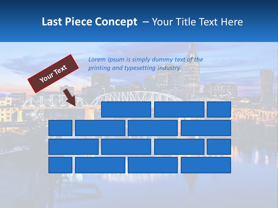 A City Skyline With A Bridge In The Foreground PowerPoint Template