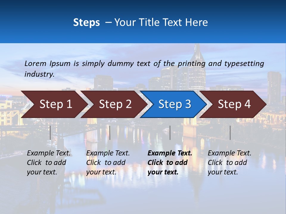 A City Skyline With A Bridge In The Foreground PowerPoint Template