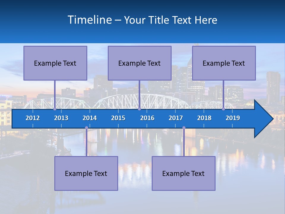 A City Skyline With A Bridge In The Foreground PowerPoint Template