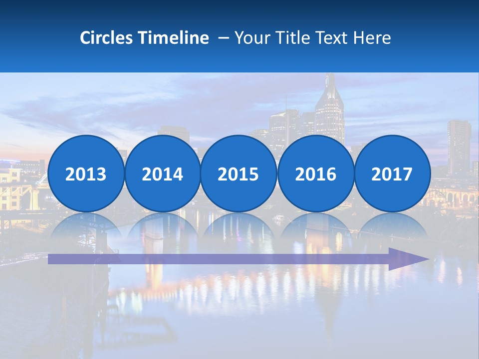 A City Skyline With A Bridge In The Foreground PowerPoint Template