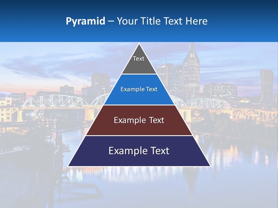 A City Skyline With A Bridge In The Foreground PowerPoint Template