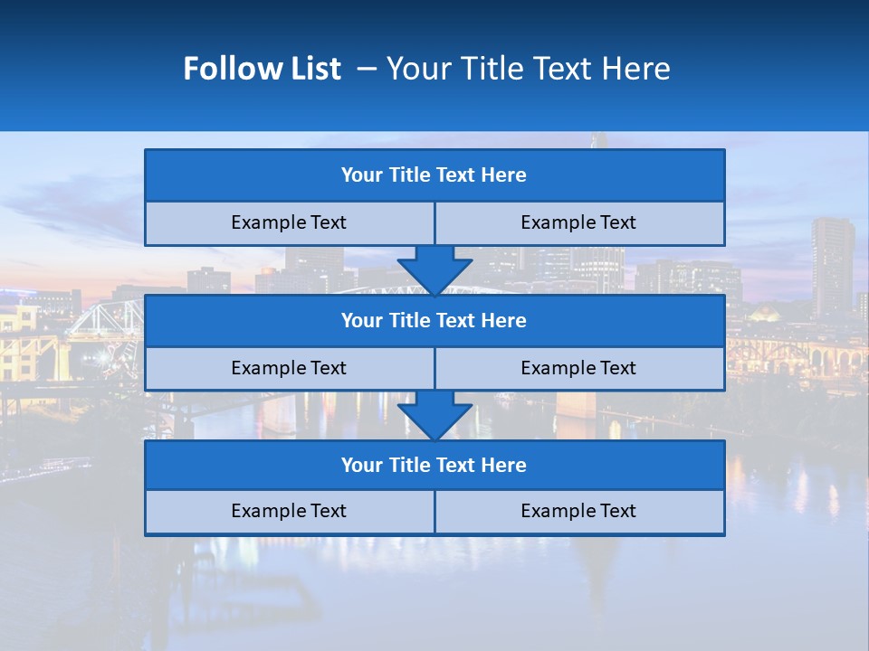A City Skyline With A Bridge In The Foreground PowerPoint Template