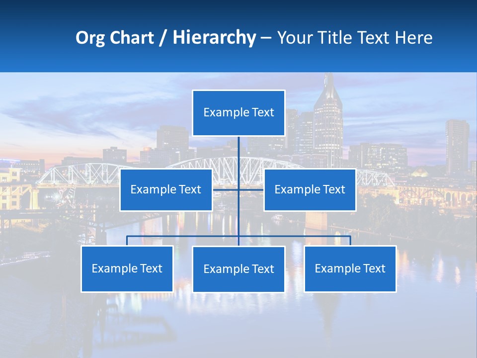 A City Skyline With A Bridge In The Foreground PowerPoint Template