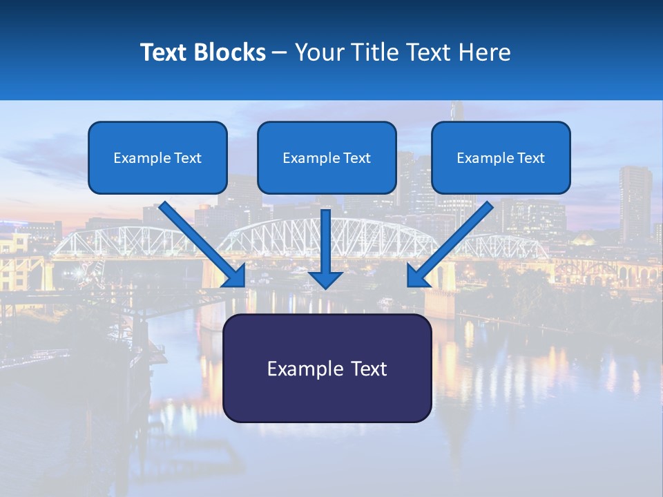 A City Skyline With A Bridge In The Foreground PowerPoint Template