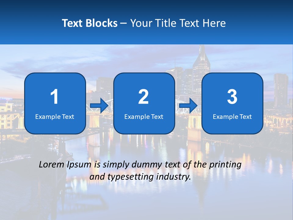 A City Skyline With A Bridge In The Foreground PowerPoint Template