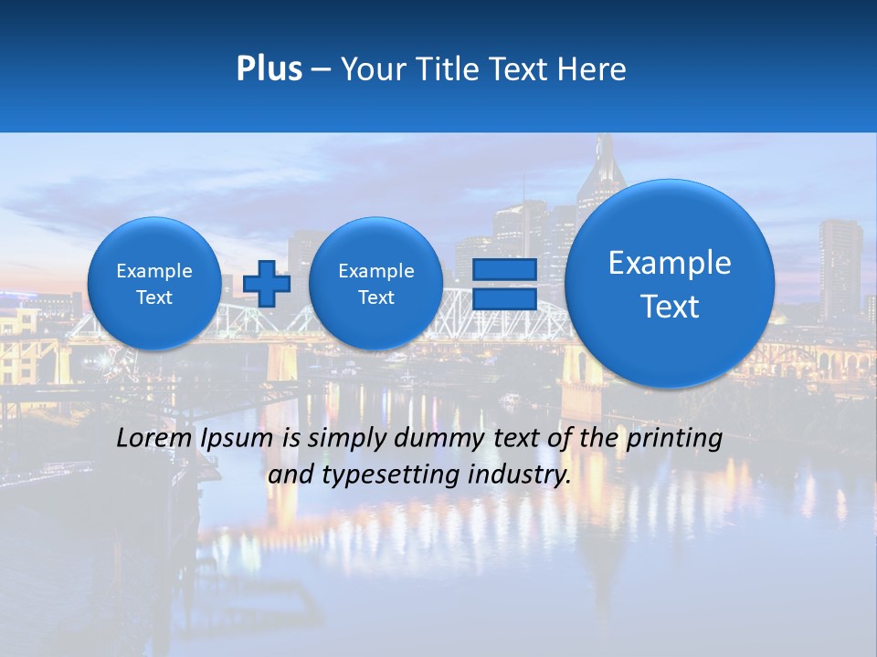 A City Skyline With A Bridge In The Foreground PowerPoint Template