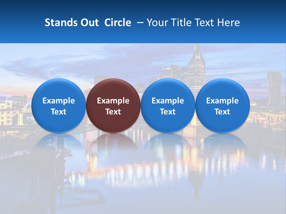 A City Skyline With A Bridge In The Foreground PowerPoint Template