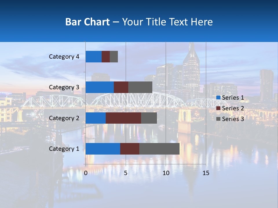 A City Skyline With A Bridge In The Foreground PowerPoint Template