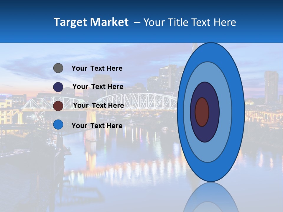 A City Skyline With A Bridge In The Foreground PowerPoint Template