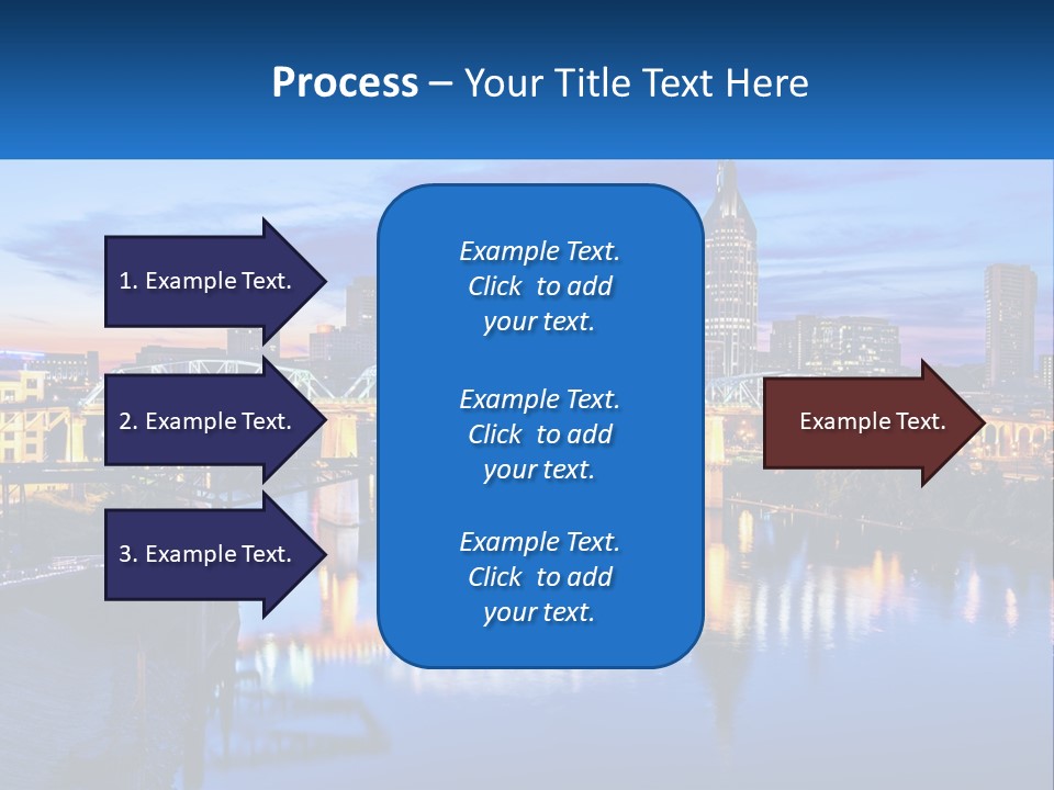 A City Skyline With A Bridge In The Foreground PowerPoint Template