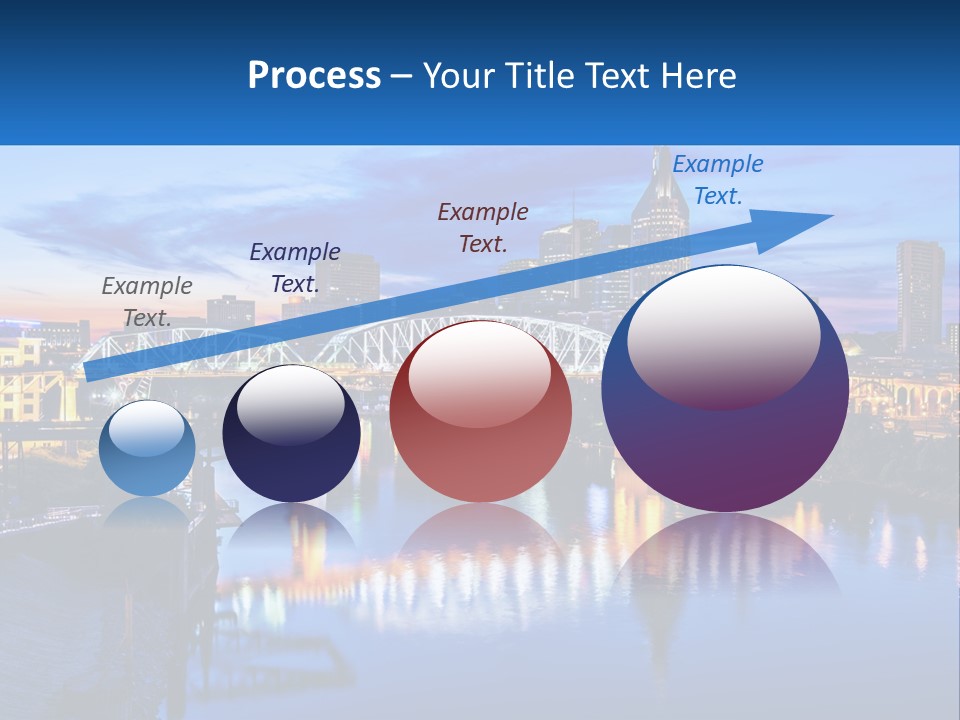 A City Skyline With A Bridge In The Foreground PowerPoint Template