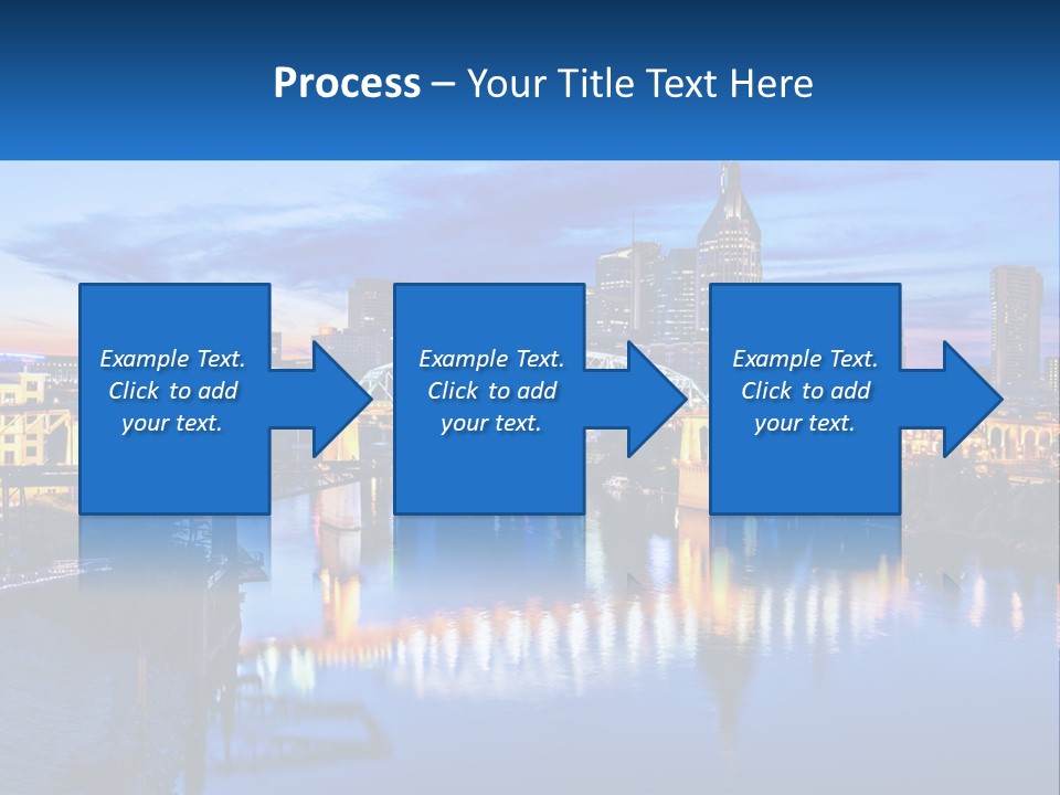 A City Skyline With A Bridge In The Foreground PowerPoint Template