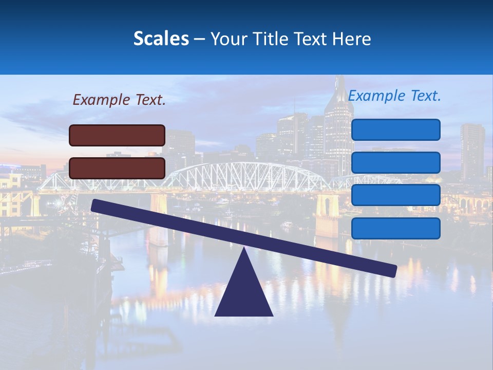 A City Skyline With A Bridge In The Foreground PowerPoint Template