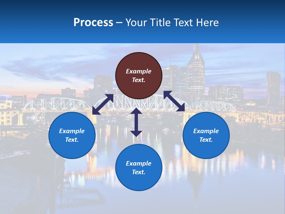 A City Skyline With A Bridge In The Foreground PowerPoint Template