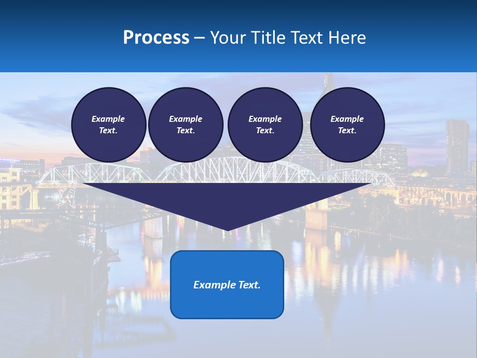 A City Skyline With A Bridge In The Foreground PowerPoint Template