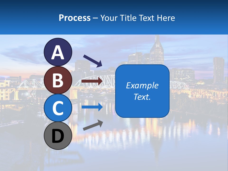 A City Skyline With A Bridge In The Foreground PowerPoint Template