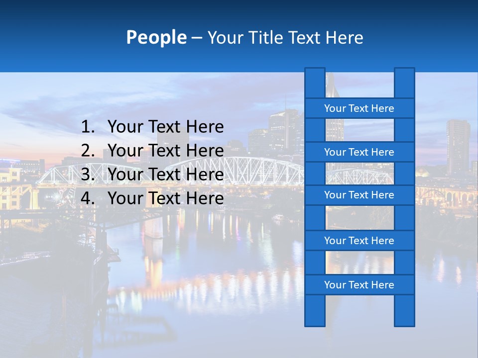 A City Skyline With A Bridge In The Foreground PowerPoint Template