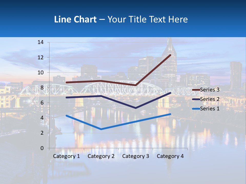 A City Skyline With A Bridge In The Foreground PowerPoint Template