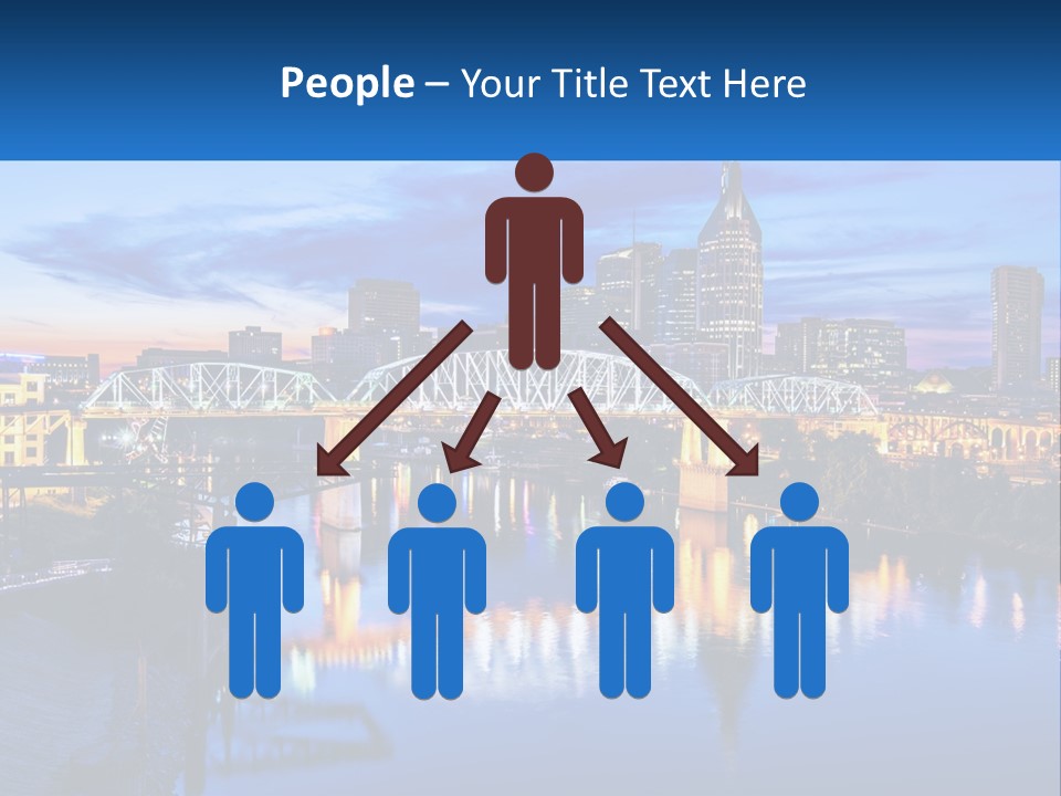 A City Skyline With A Bridge In The Foreground PowerPoint Template