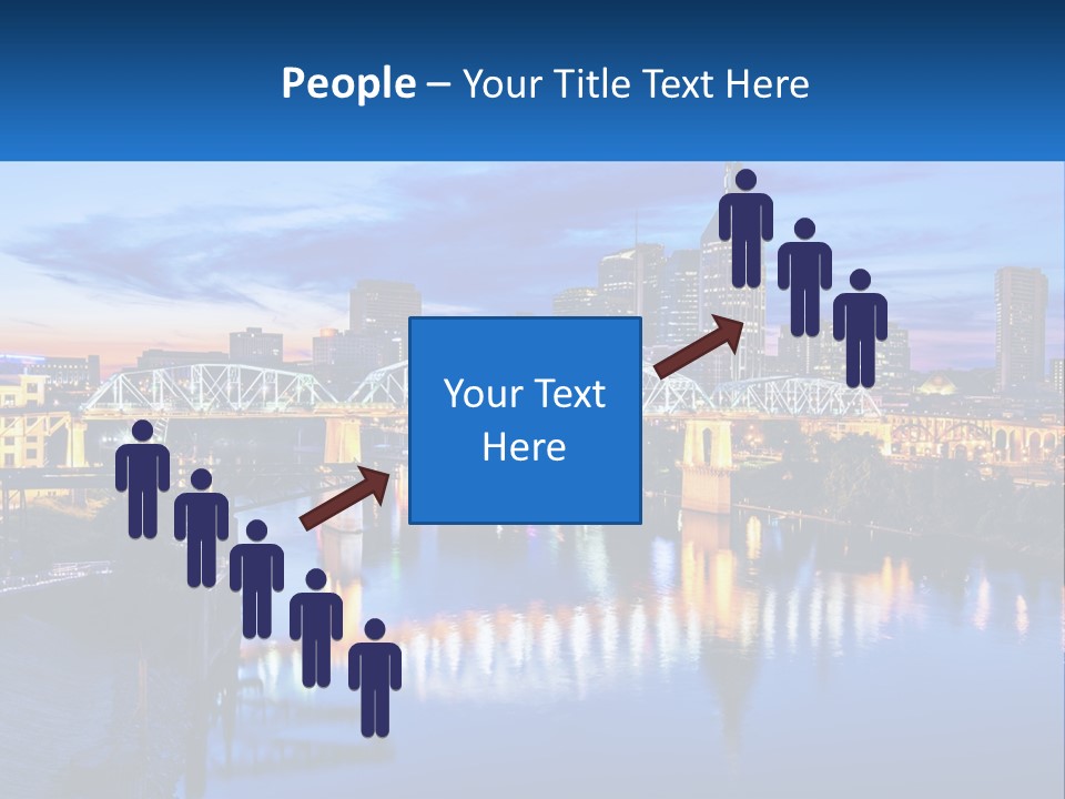 A City Skyline With A Bridge In The Foreground PowerPoint Template