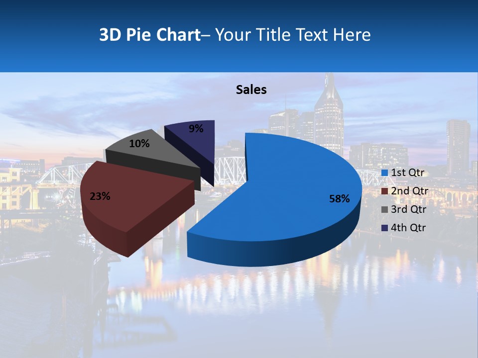 A City Skyline With A Bridge In The Foreground PowerPoint Template